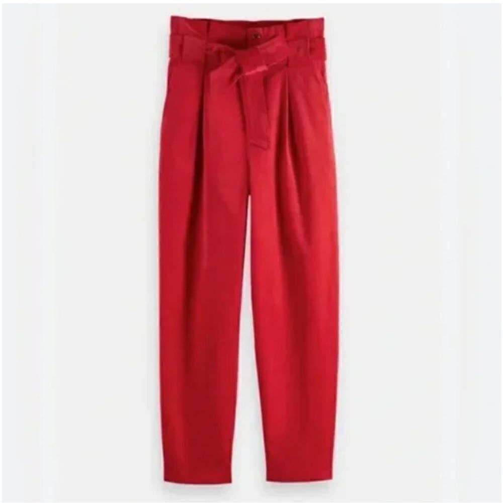 NWT Scotch & Soda Daisy Red Corduroy High Rise Straight Leg Pants Sz 30